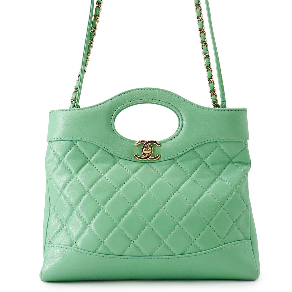 CHANEL CHANEL31 Shopping Bag Light GreenAS4133 Shiny Calf Leather Size Small