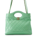 CHANEL CHANEL31 Shopping Bag Light GreenAS4133 Shiny Calf Leather Size Small