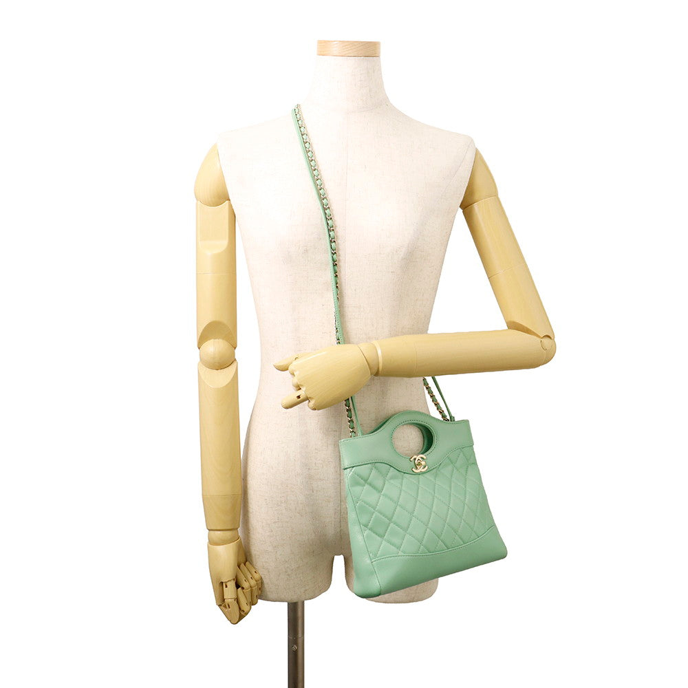 CHANEL CHANEL31 Shopping Bag Light GreenAS4133 Shiny Calf Leather Size Small