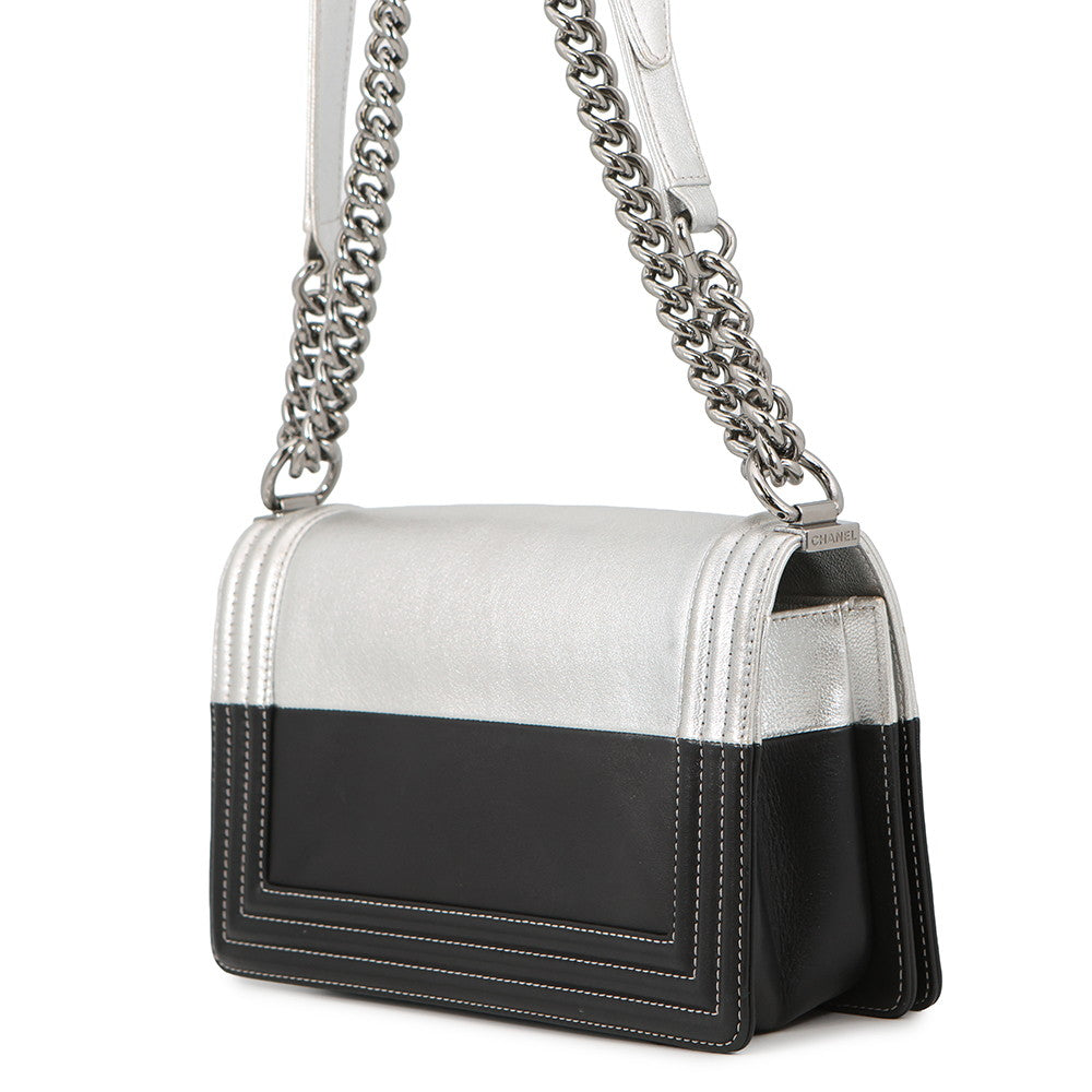 CHANEL Boy Chanel ChainShoulder Bag Black/SilverA67086 Leather Size 25