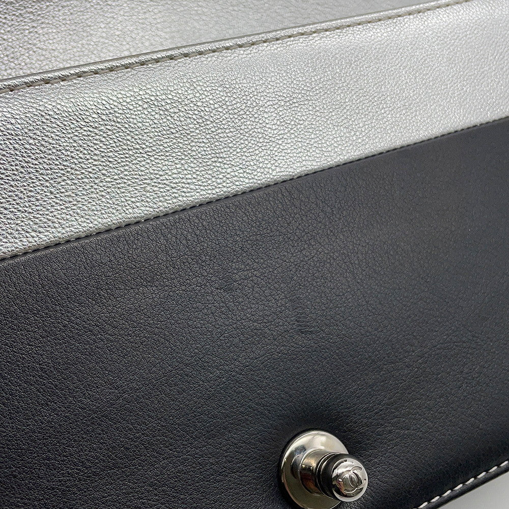 CHANEL Boy Chanel ChainShoulder Bag Black/SilverA67086 Leather Size 25