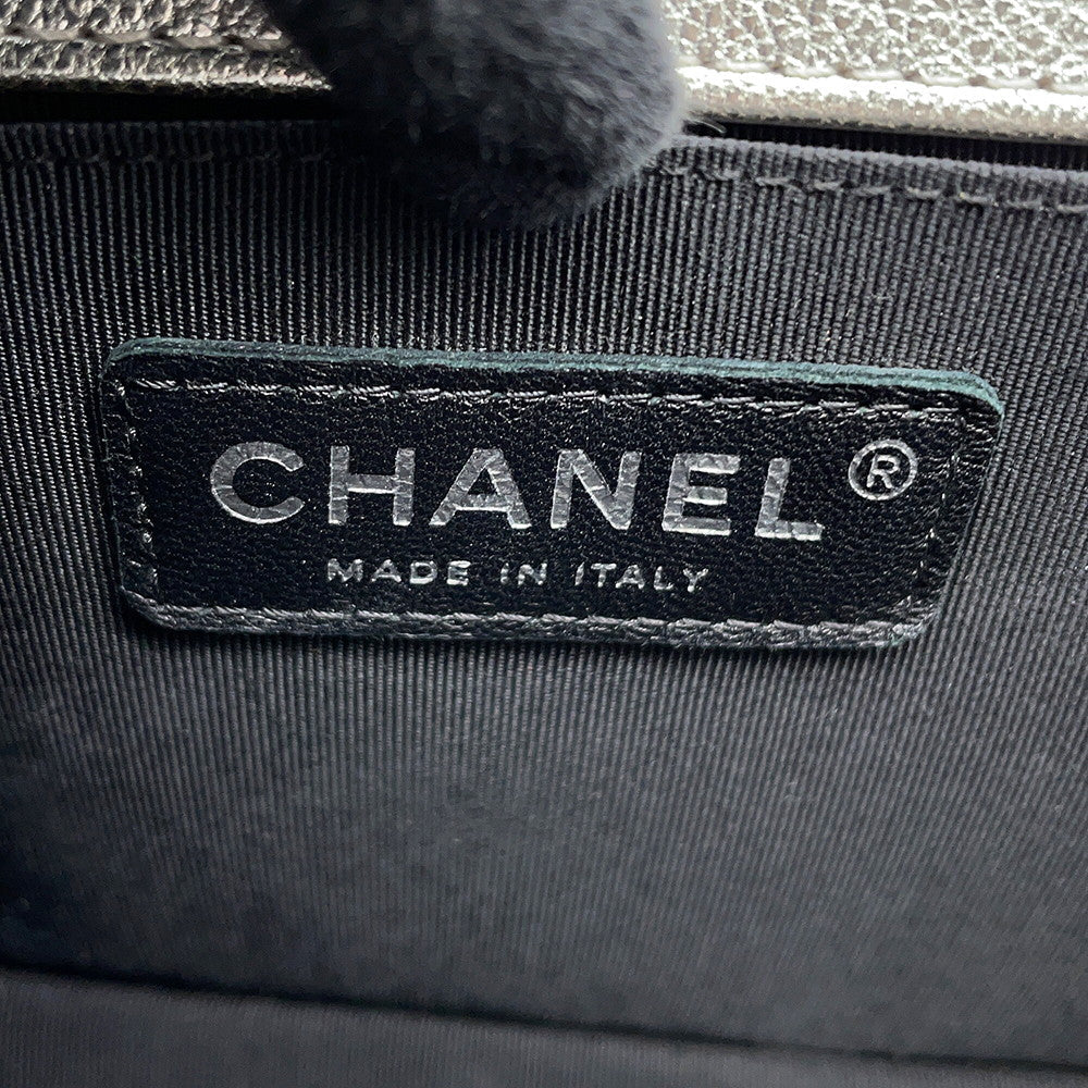 CHANEL Boy Chanel ChainShoulder Bag Black/SilverA67086 Leather Size 25