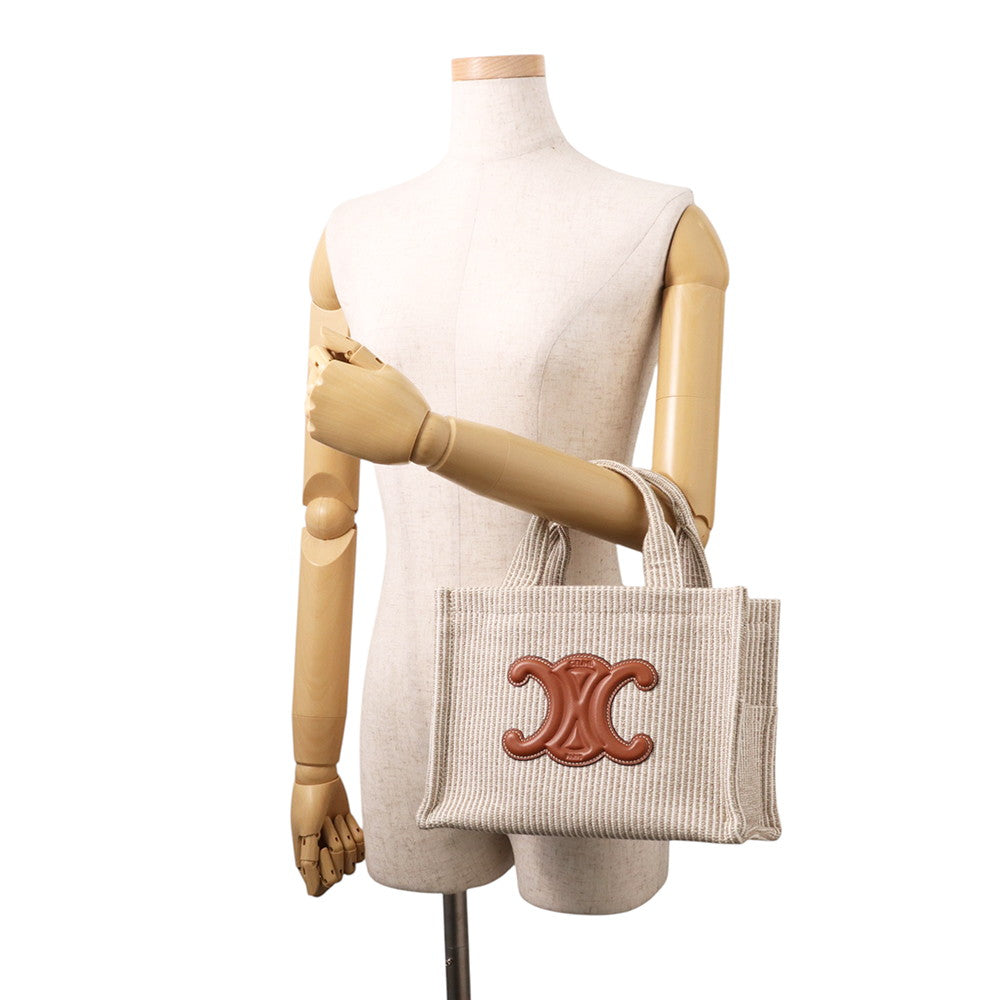 CELINE Covertice Triomphe 2WAY Beige/Brown199162FEE.02BG Canvas Leather Size Small