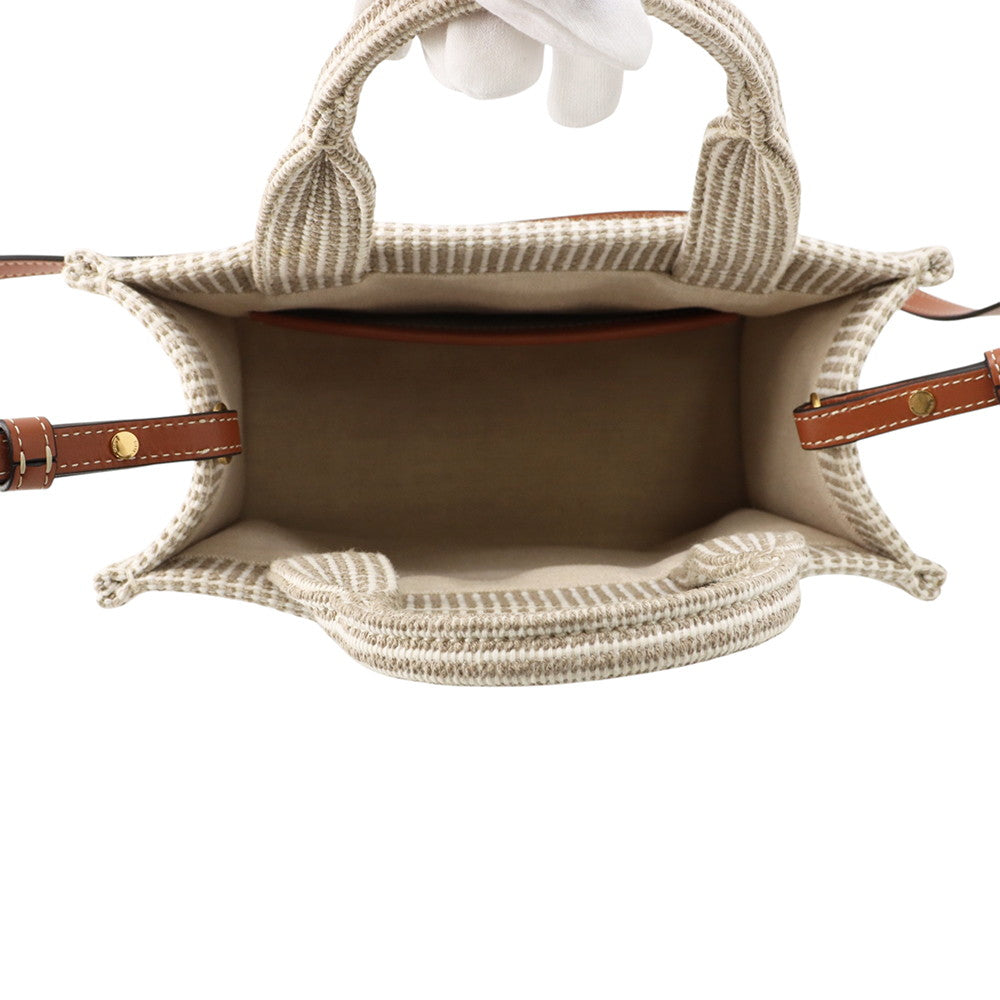 CELINE Covertice Triomphe 2WAY Beige/Brown199162FEE.02BG Canvas Leather Size Small