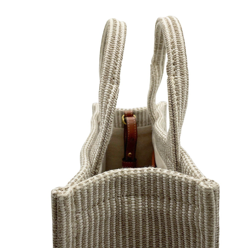 CELINE Covertice Triomphe 2WAY Beige/Brown199162FEE.02BG Canvas Leather Size Small