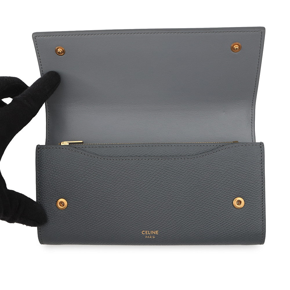CELINE Large flap wallet Medium Gray10B563BEL Leather