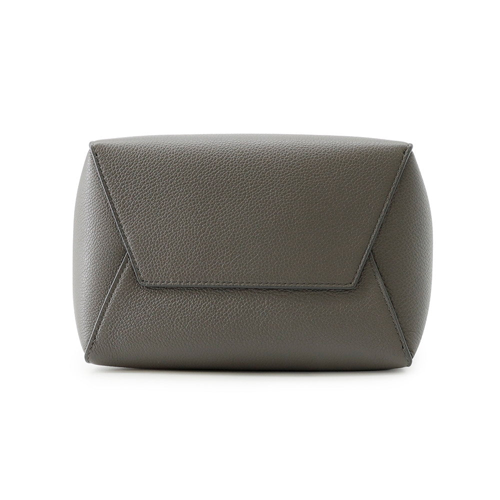 CELINE Sangle Bucket Shoulder Bag Gray189303 Leather Size Small