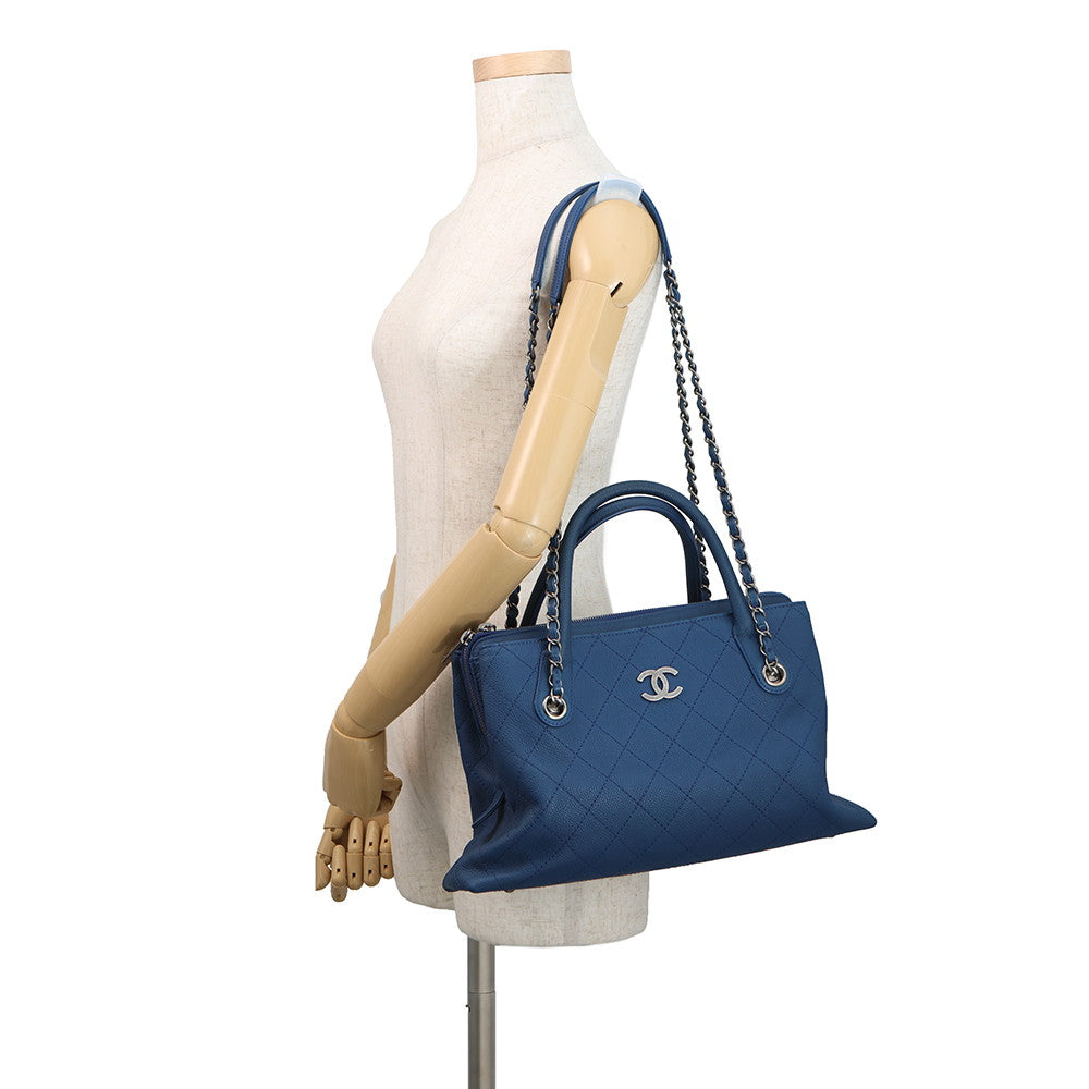 CHANEL Wild Stitch 2WAY ChainShoulder BlueA94850 Caviar Leather