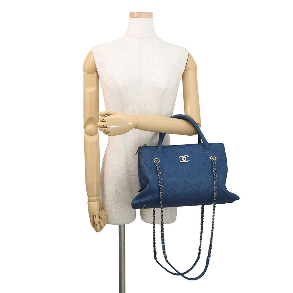 CHANEL Wild Stitch 2WAY ChainShoulder BlueA94850 Caviar Leather