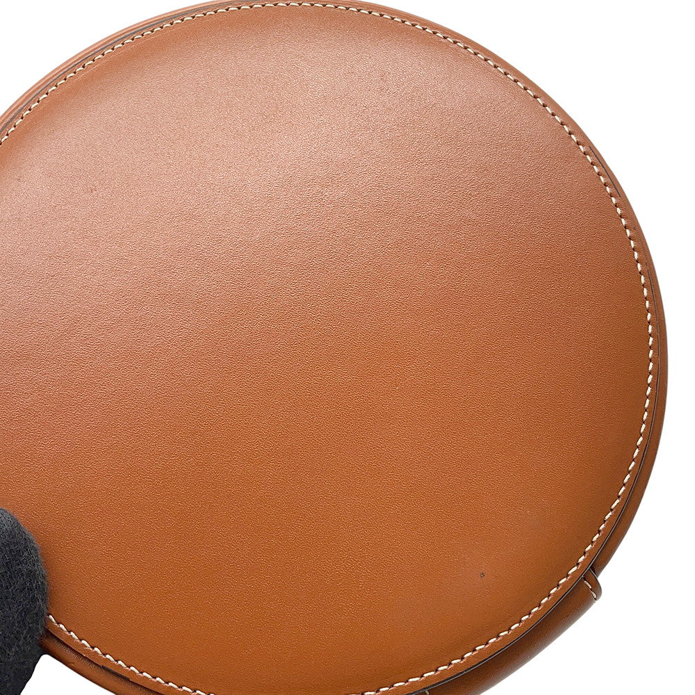 CELINE Triomphe Tambour Shoulder Bag Tan195192 PVC Leather Size Medium