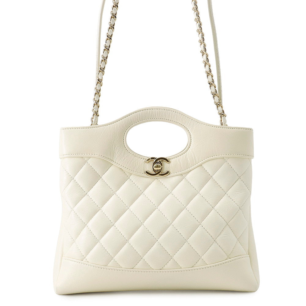 CHANEL CHANEL31 Shopping Bag WhiteAS4133 Shiny Calf Leather Size Small