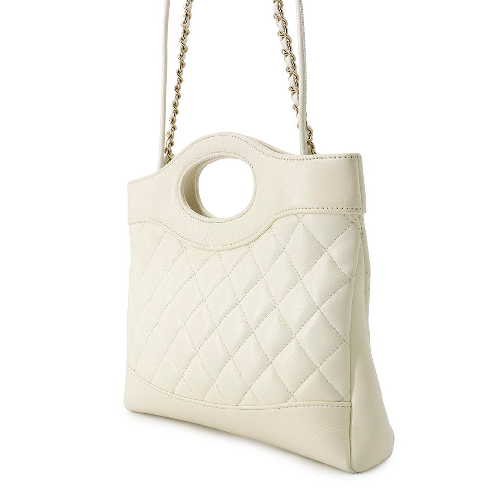 CHANEL CHANEL31 Shopping Bag WhiteAS4133 Shiny Calf Leather Size Small