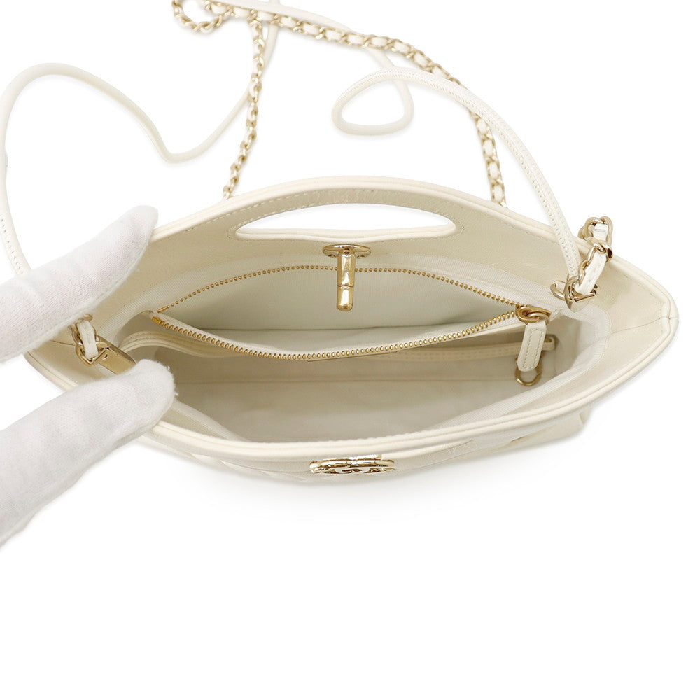 CHANEL CHANEL31 Shopping Bag WhiteAS4133 Shiny Calf Leather Size Small