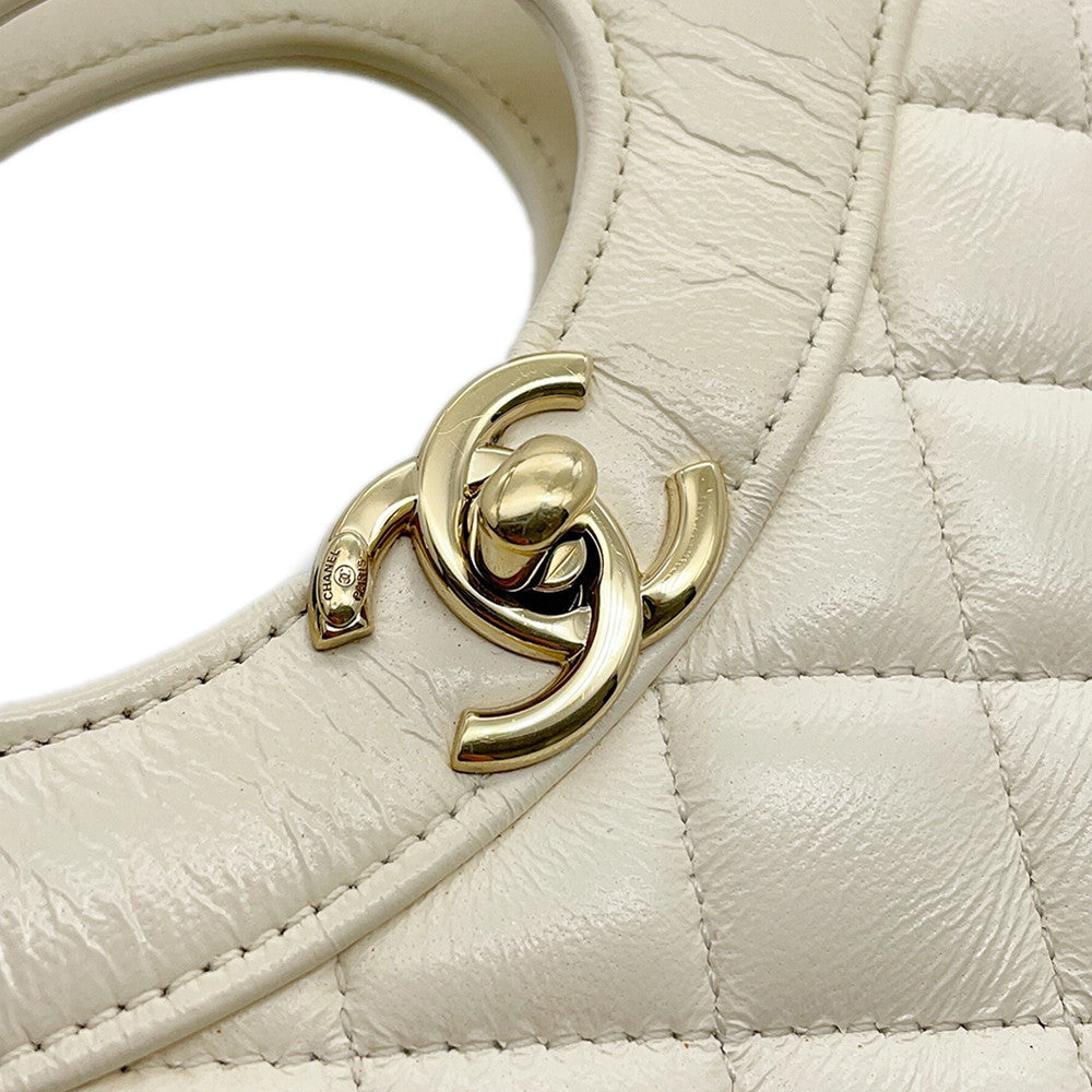 CHANEL CHANEL31 Shopping Bag WhiteAS4133 Shiny Calf Leather Size Small