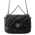 CHANEL CHANEL 19 Dixneuf Matelasse Shoulder BlackAS1160 Lambskin Size Large