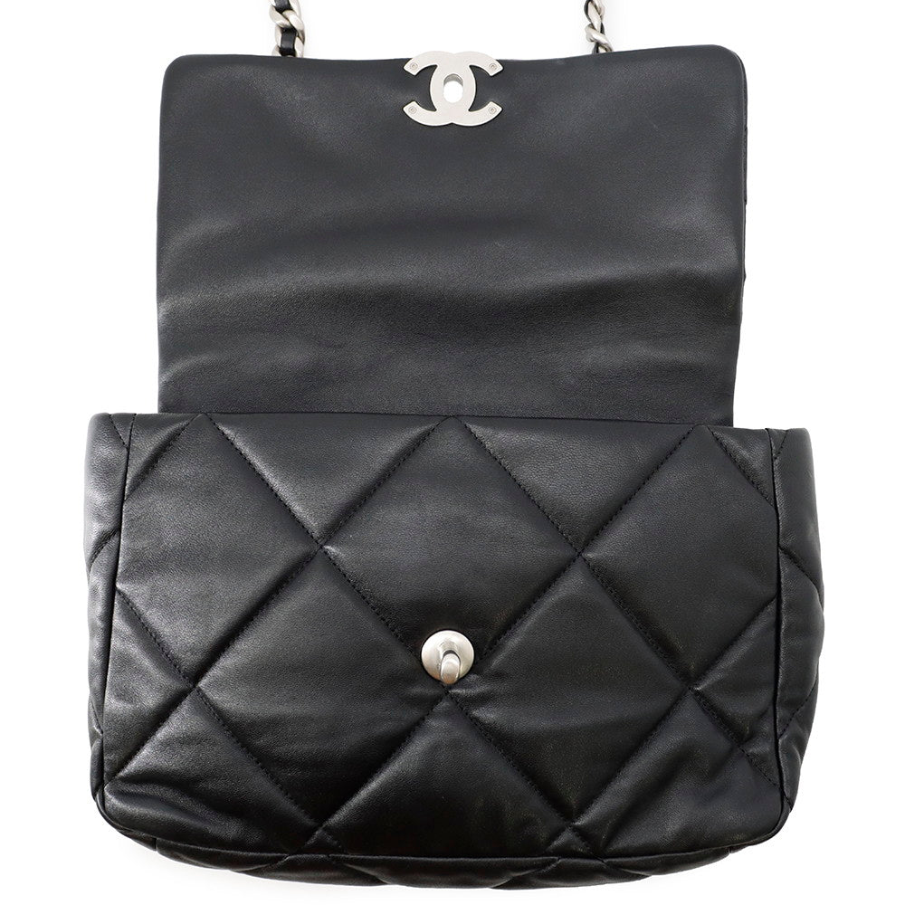 CHANEL CHANEL 19 Dixneuf Matelasse Shoulder BlackAS1160 Lambskin Size Large