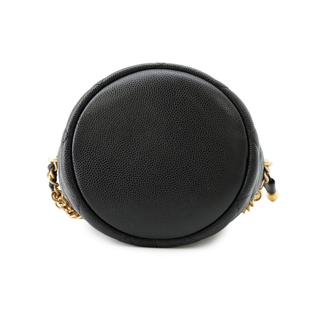 CHANEL Matelasse CC Logo Chain Mini Pouch BlackAP3111 Caviar Leather