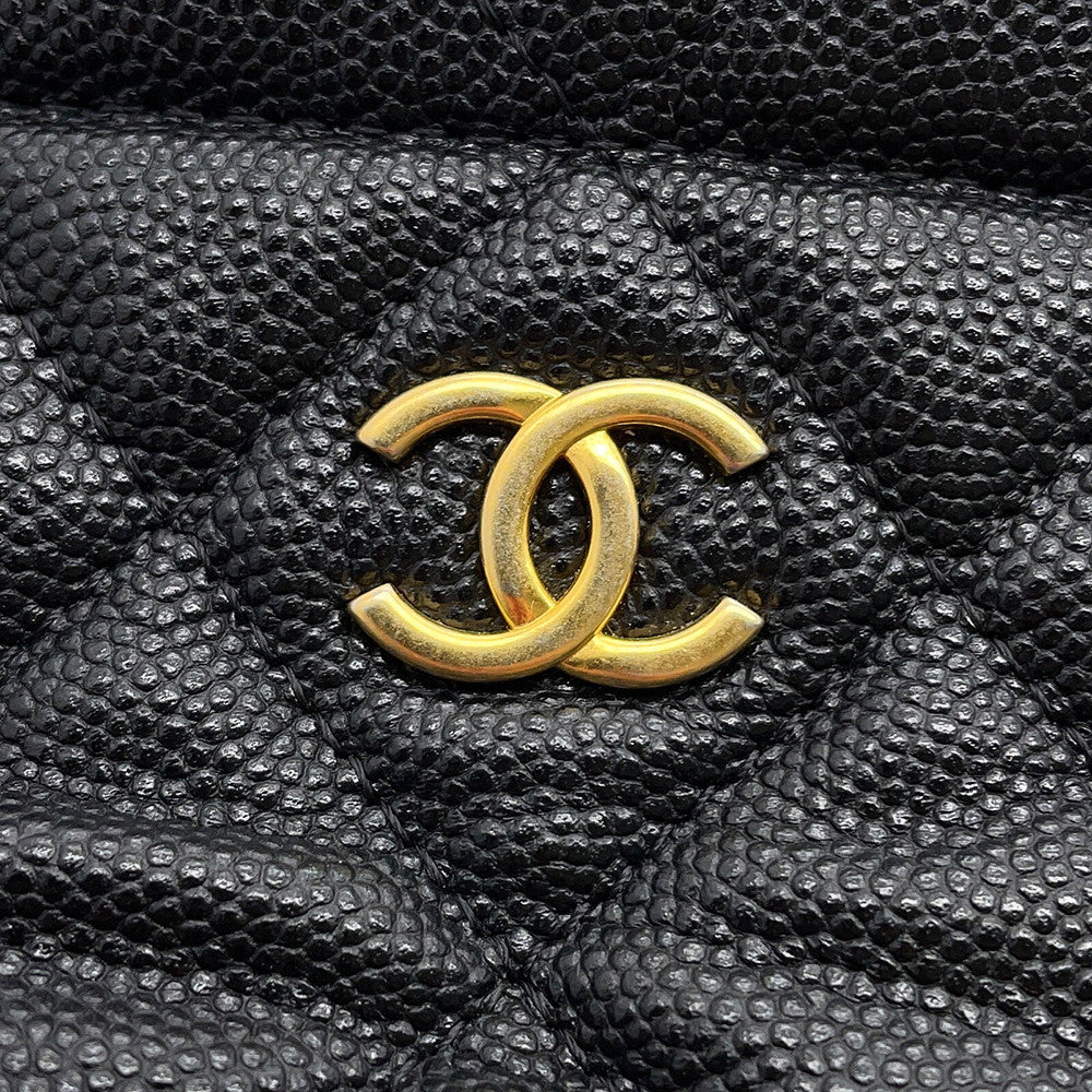 CHANEL Matelasse CC Logo Chain Mini Pouch BlackAP3111 Caviar Leather