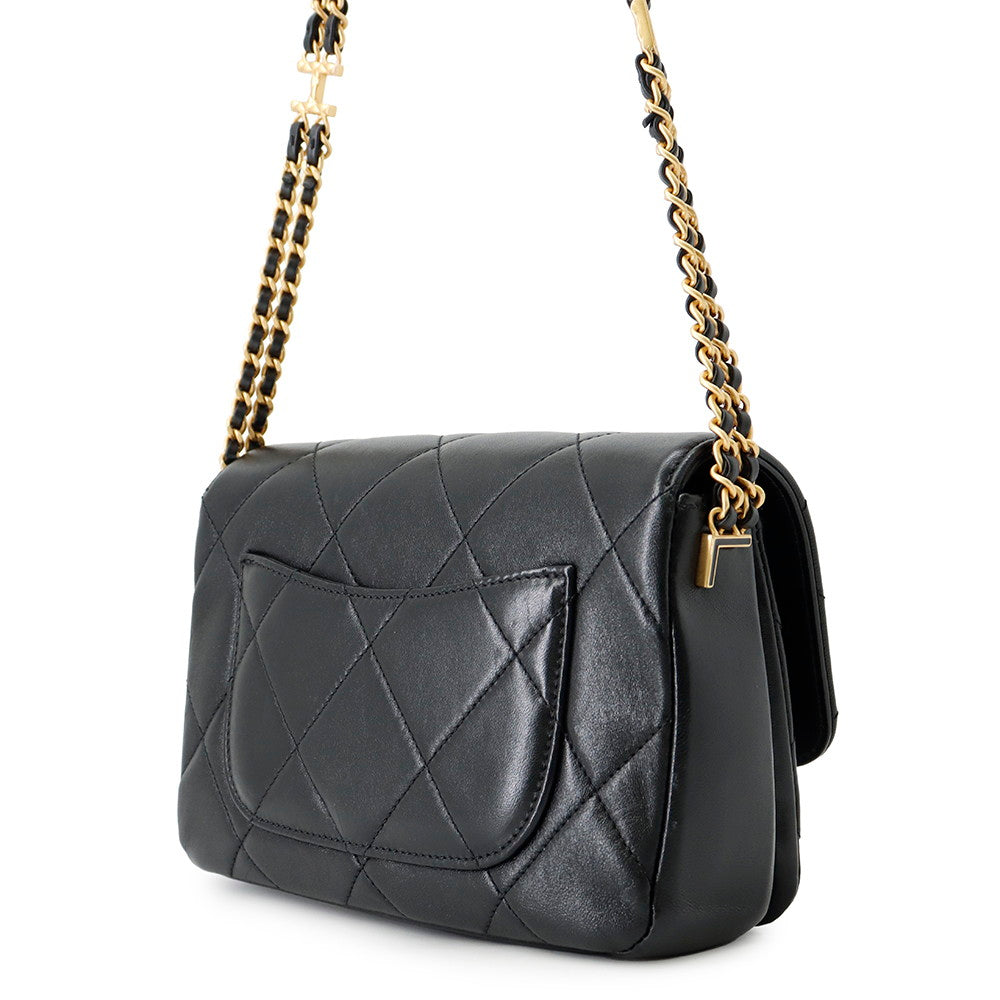 CHANEL Matelasse Mini Flap ChainShoulder Bag BlackAS4862 B16572 Lambskin
