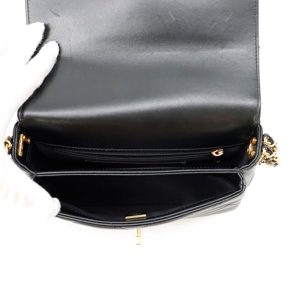 CHANEL Matelasse Mini Flap ChainShoulder Bag BlackAS4862 B16572 Lambskin