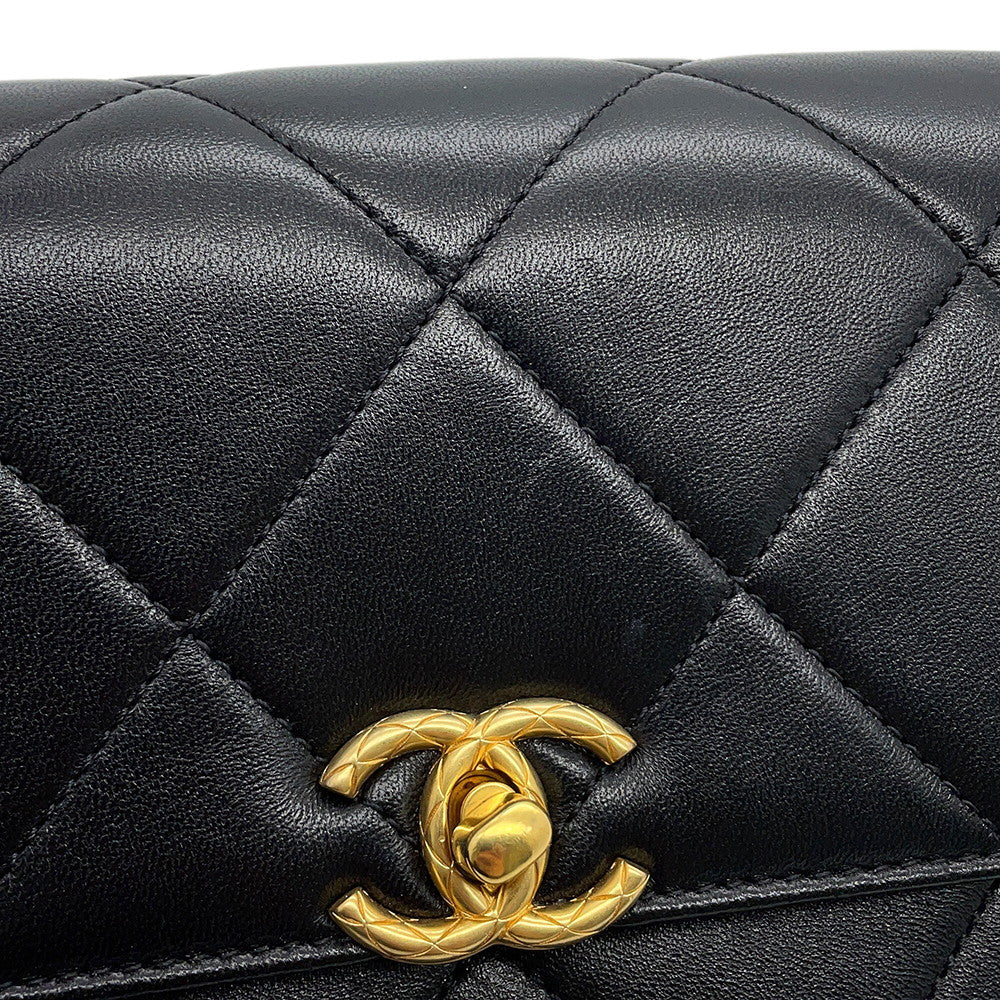 CHANEL Matelasse Mini Flap ChainShoulder Bag BlackAS4862 B16572 Lambskin