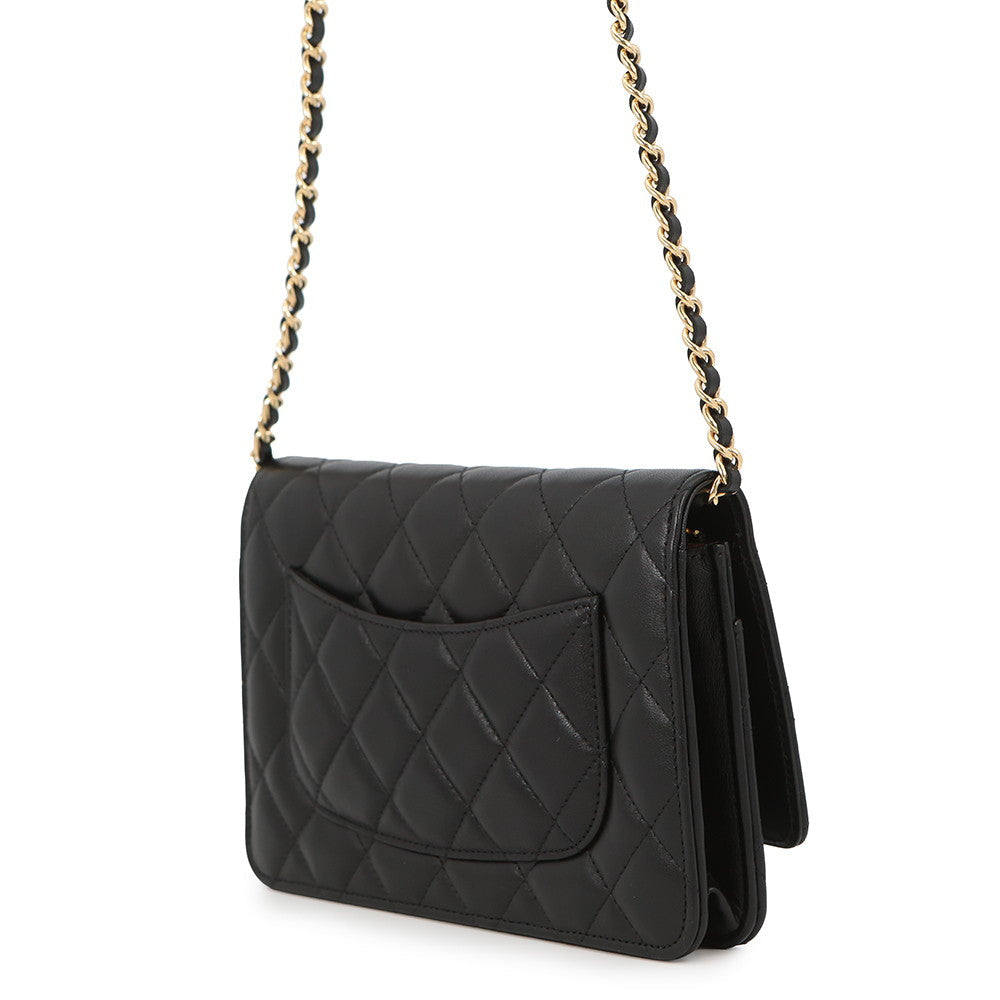 CHANEL Matelasse Chain wallet BlackAP0250 Lambskin