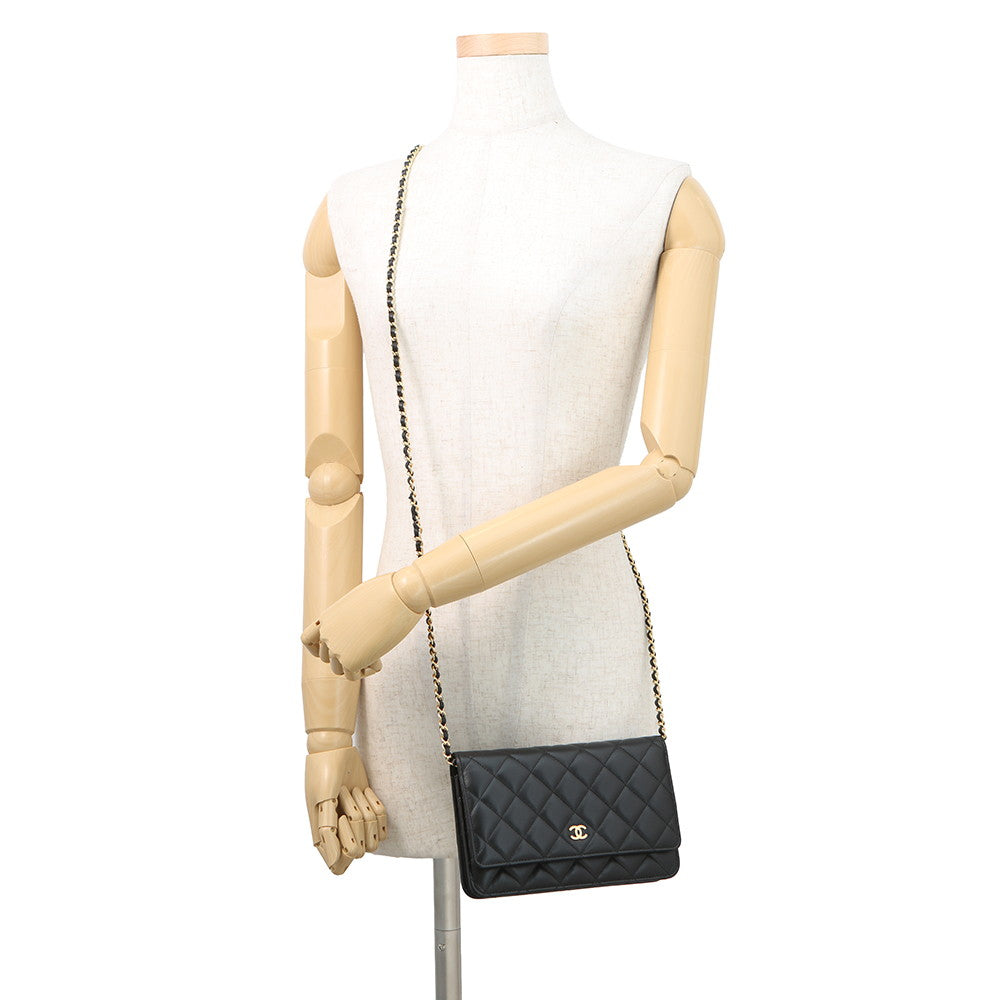 CHANEL Matelasse Chain wallet BlackAP0250 Lambskin