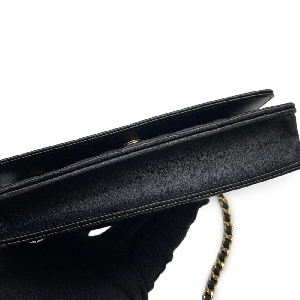 CHANEL Matelasse Chain wallet BlackAP0250 Lambskin