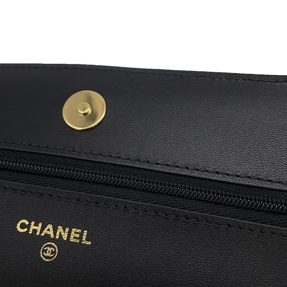 CHANEL Matelasse Chain wallet BlackAP0250 Lambskin