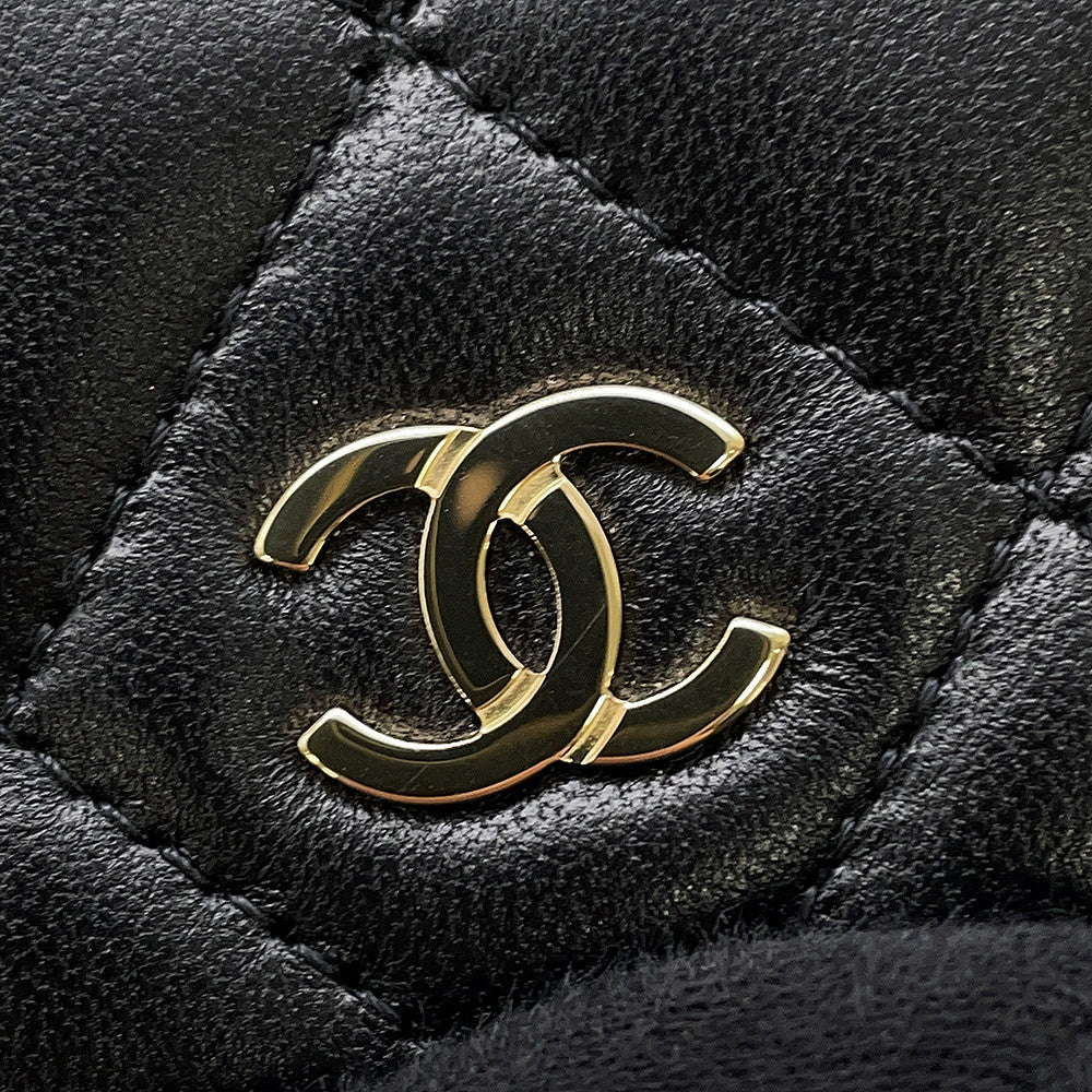 CHANEL Matelasse Chain wallet BlackAP0250 Lambskin