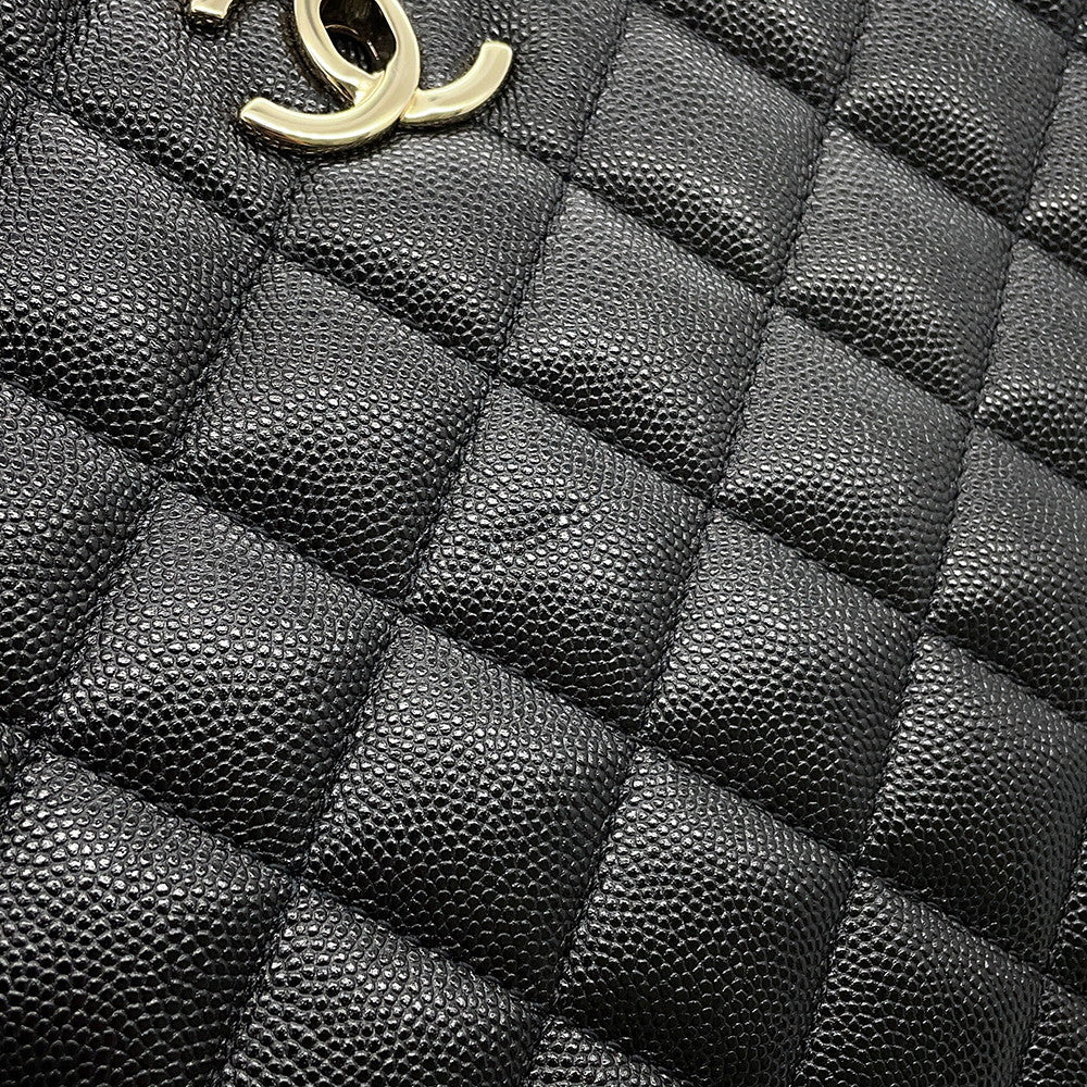 CHANEL Matelasse ChainTote Bag BlackA91046 Caviar Leather Size Large
