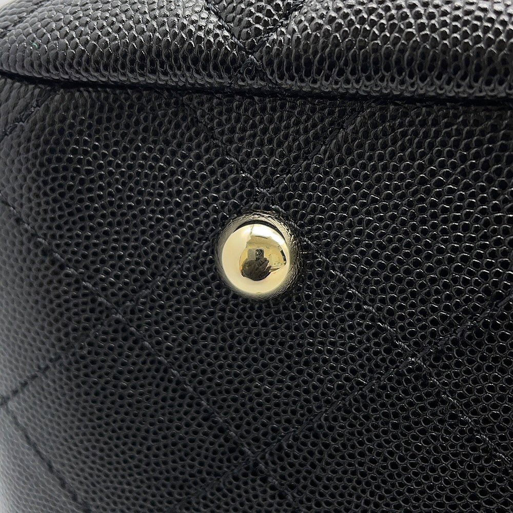 CHANEL Matelasse ChainTote Bag BlackA91046 Caviar Leather Size Large