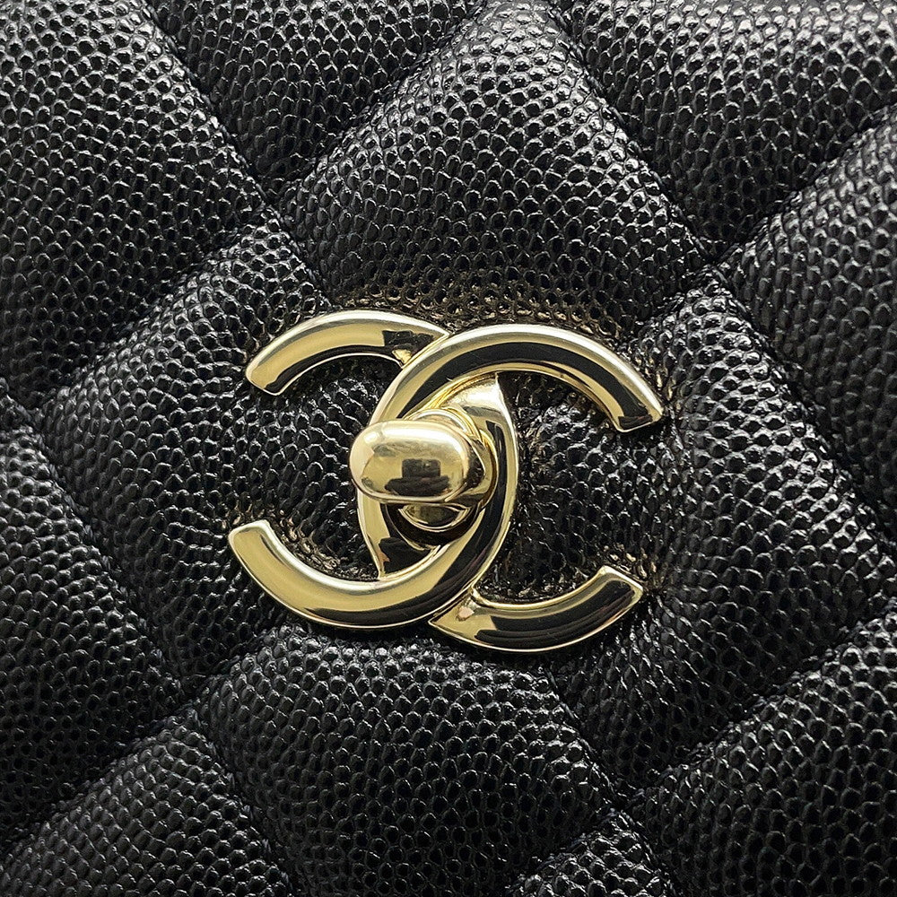 CHANEL Matelasse ChainTote Bag BlackA91046 Caviar Leather Size Large