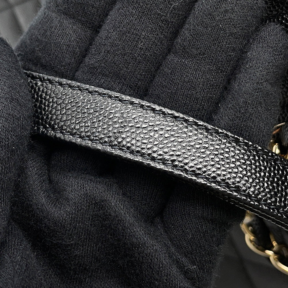 CHANEL Matelasse ChainTote Bag BlackA91046 Caviar Leather Size Large