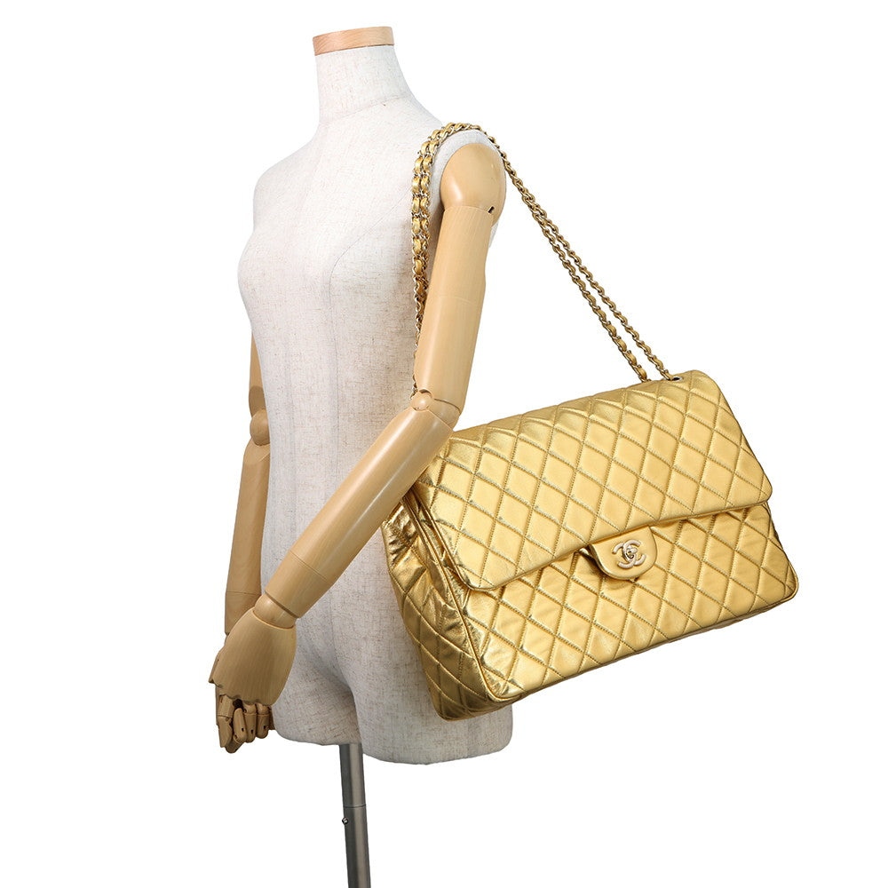 CHANEL Jumbo Matelasse Chain Shoulder GoldAS4661 Lambskin Size 40