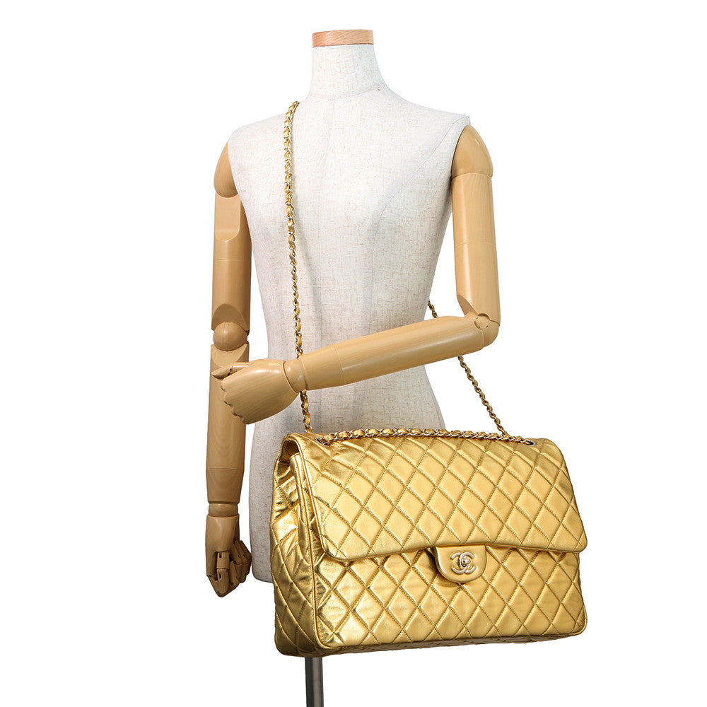 CHANEL Jumbo Matelasse Chain Shoulder GoldAS4661 Lambskin Size 40