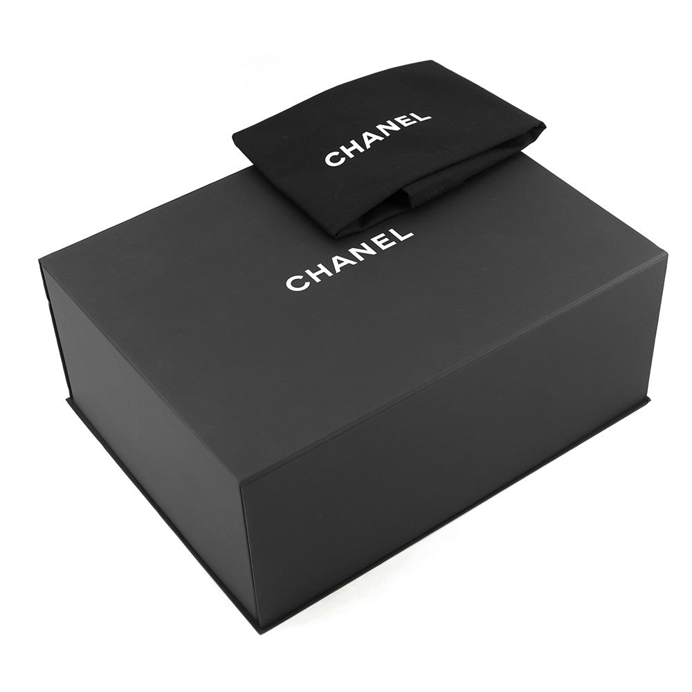 CHANEL maxi bowling bag Black Shiny Calf Leather