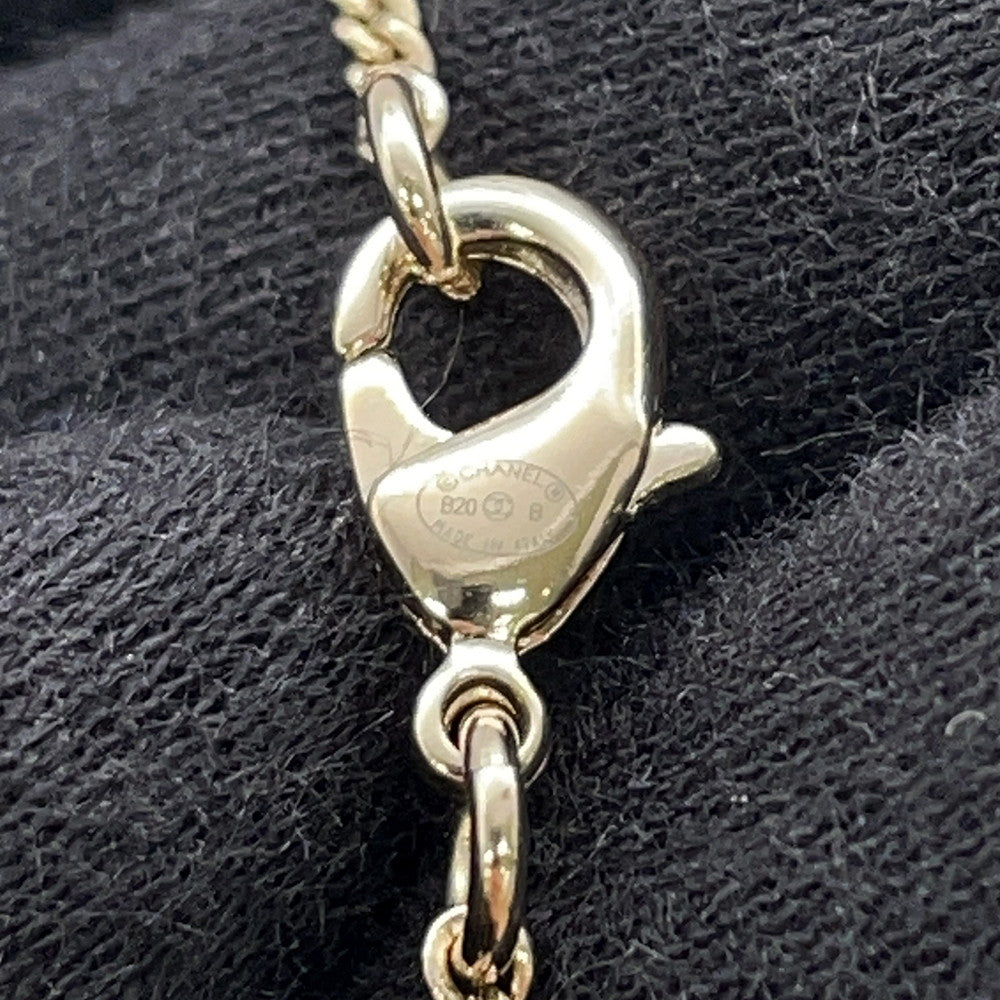 CHANEL Birdcage necklace CC Logo Gold Metal Rhinestone
