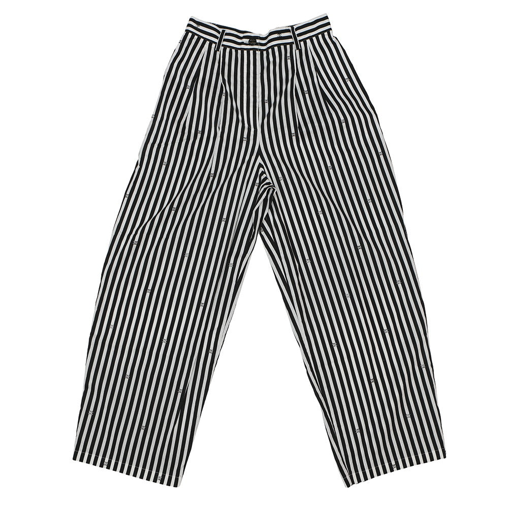 CHANEL Coco Beach Striped Bottom Pants Size 36 Black/WhiteP76233 98% Cotton, 2% Elestain