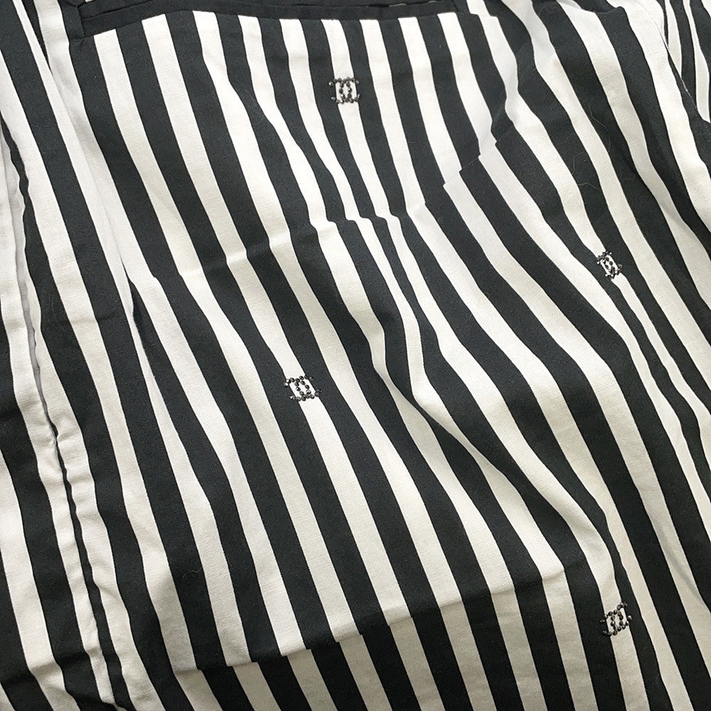 CHANEL Coco Beach Striped Bottom Pants Size 36 Black/WhiteP76233 98% Cotton, 2% Elestain