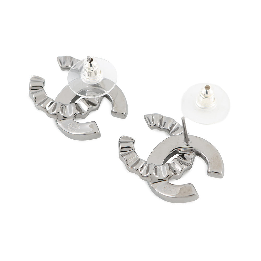 CHANEL CC Logo Earrings Metal Rhinestone