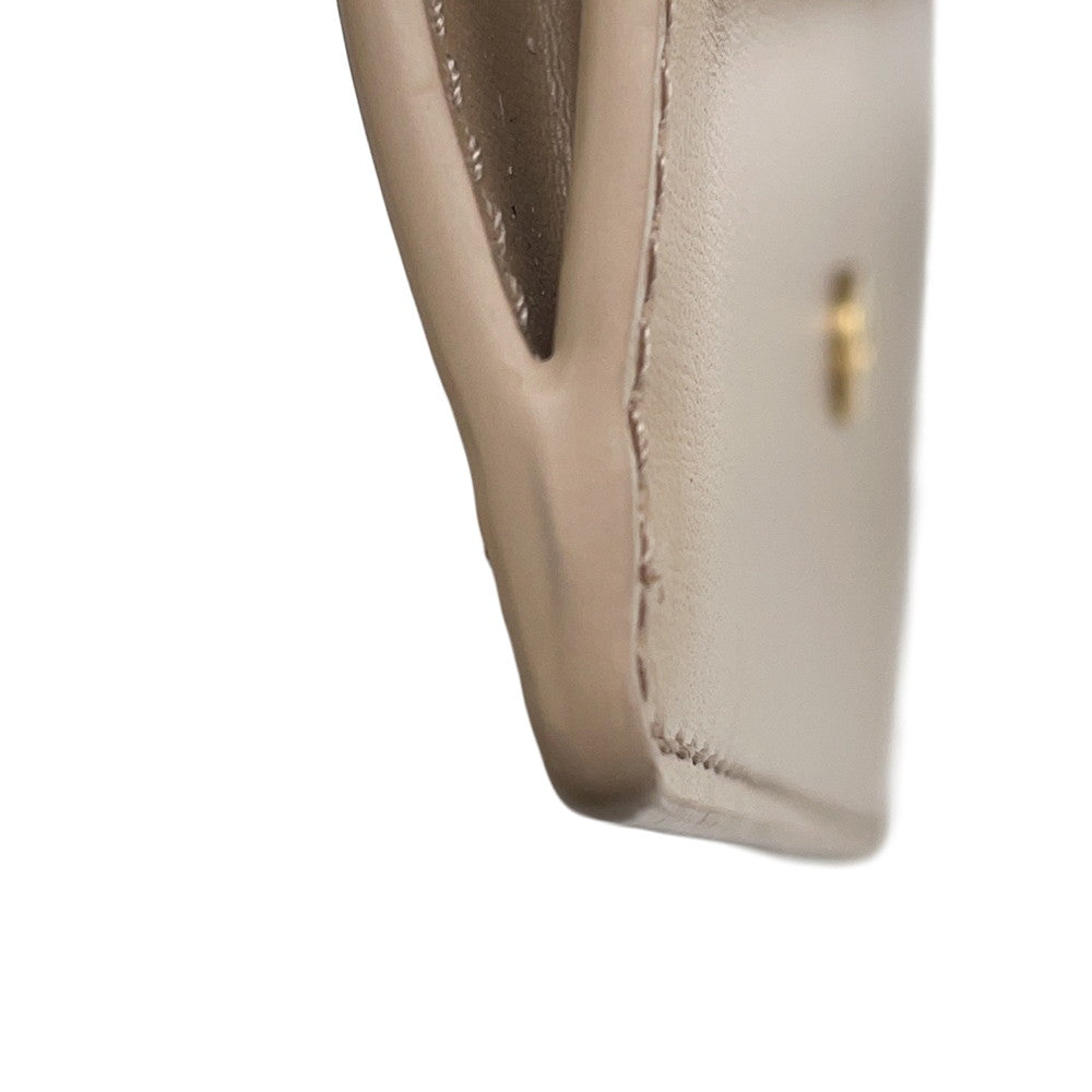 CELINE Triomphe Card Case Taupe Grey10P073DPV Shiny Calf Leather