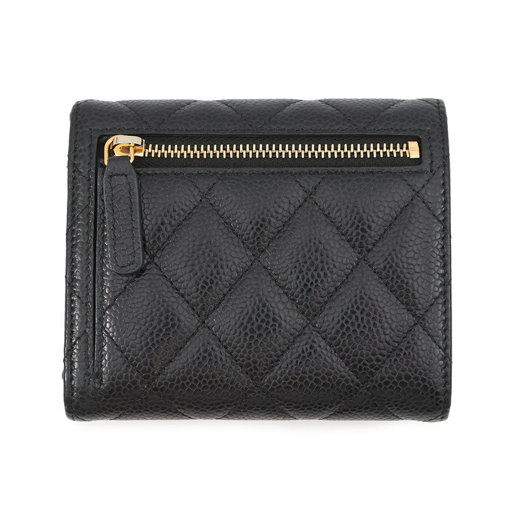 CHANEL Matelasse Classic Flap Wallet BlackAP0231 Caviar Leather