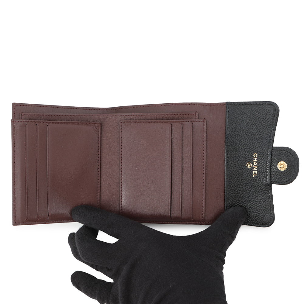 CHANEL Matelasse Classic Flap Wallet BlackAP0231 Caviar Leather