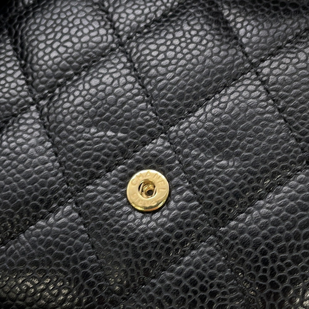 CHANEL Matelasse Classic Flap Wallet BlackAP0231 Caviar Leather