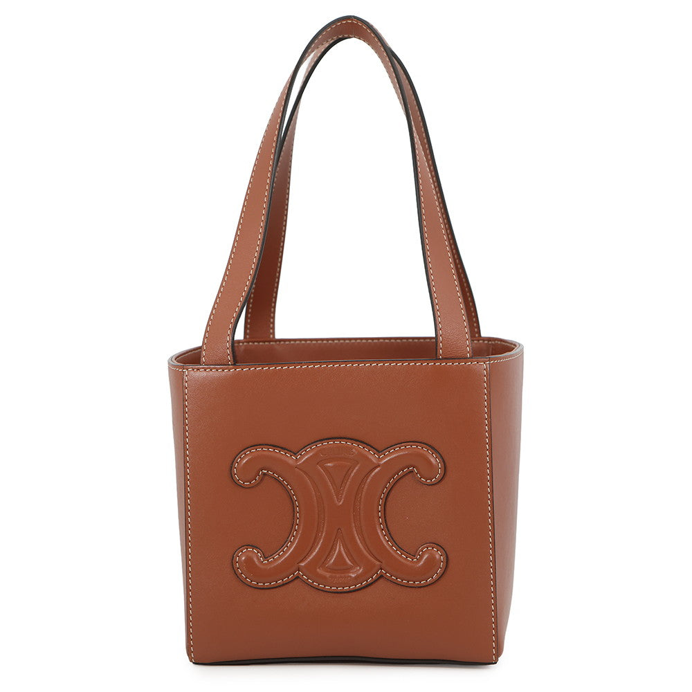 CELINE Cuir Triomphe Cube Handbag Tan199203DU3.04LU Leather