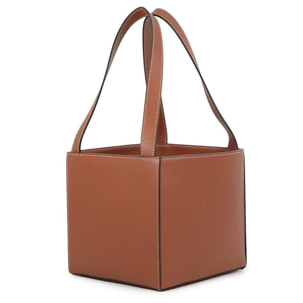 CELINE Cuir Triomphe Cube Handbag Tan199203DU3.04LU Leather