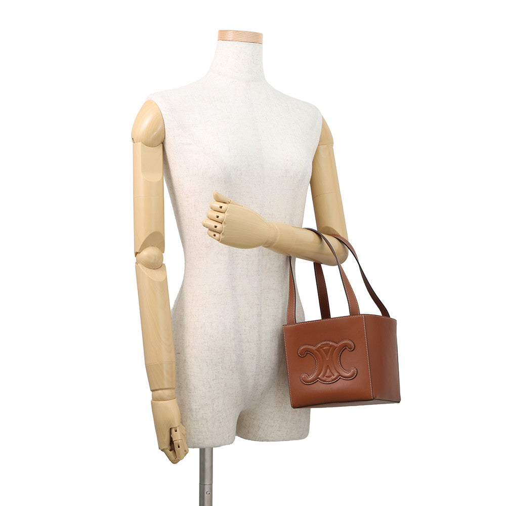 CELINE Cuir Triomphe Cube Handbag Tan199203DU3.04LU Leather