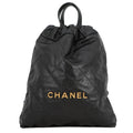 CHANEL CHANEL22 Backpack BlackAS3859 Shiny Calf Leather Size Small
