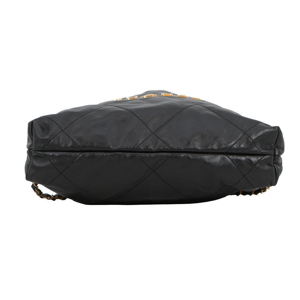 CHANEL CHANEL22 Backpack BlackAS3859 Shiny Calf Leather Size Small